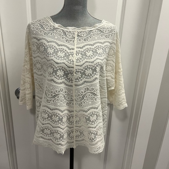 Free People Lacey Layering Ivory Blouse - Picture 1 of 10